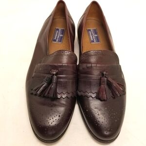 Bostonian Mens Size 9.5M Leather Loafers Slip On Cordovan Kiltie Tassels